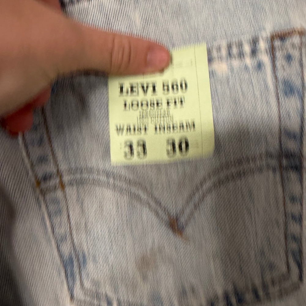 Levi‎ 560 Loose Fit Jeans Light Wash Blue Denim 33x30 Vintage Baggy Tapered Leg - Picture 4 of 5